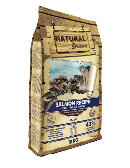 Receta de Salmón - Sensitive - para perros - Natural Greatness- 10kg