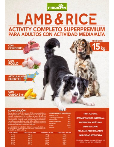 Compra Firokan lamb & rice - 15kg en Canexion al Mejor Precio