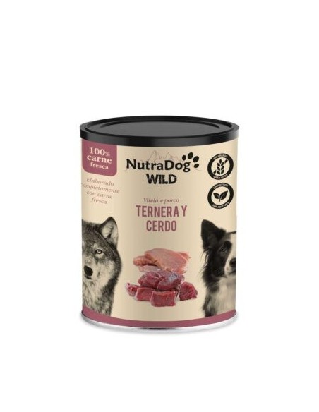 Compra Lata de Ternera y Cerdo para Perros – NutraDog WILD –